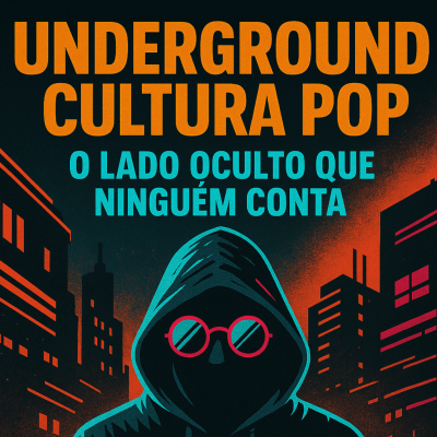 “Ilustração quadrada com glitch e cultura pop, explorando temas underground.”
